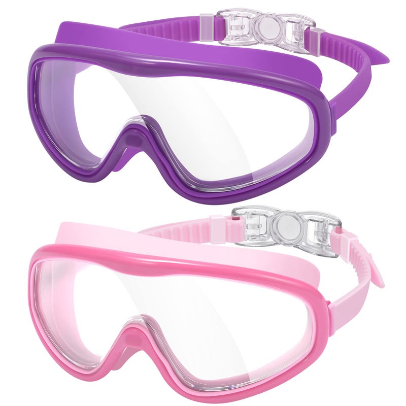 Braylin Adult Swim Goggles, 2-Pack Wide View Swim Goggles for Men Women Youth Teen, Anti-Fog, Over 15 - Image 1